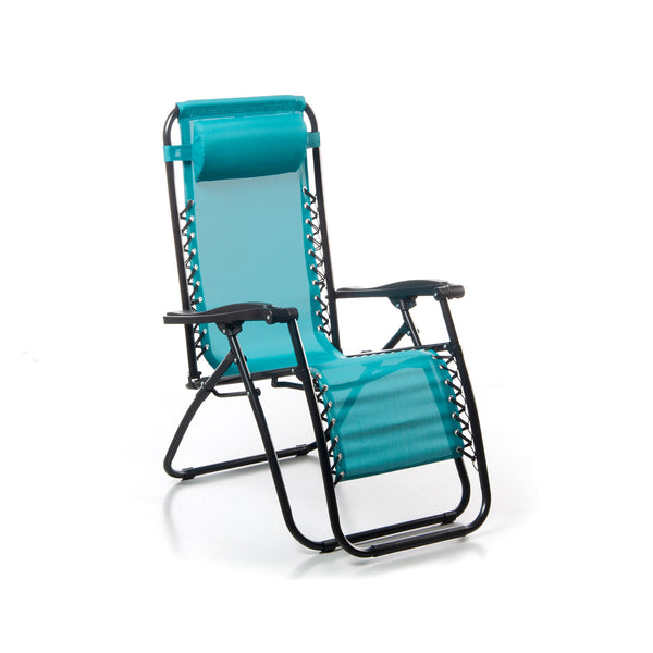 Sedia Sdraio da Giardino Gran Relax 88x65x110 cm in Textilene Verde Petrolio prezzo