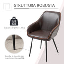 Sedia Imbottita 61x58x84 cm in Similpelle Marrone