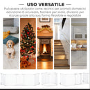 Cancellino per Cani Regolabile e Pieghevole 300x74,5 cm con Chiusura Automatica e Blocco in Metallo e Plastica Bianco      