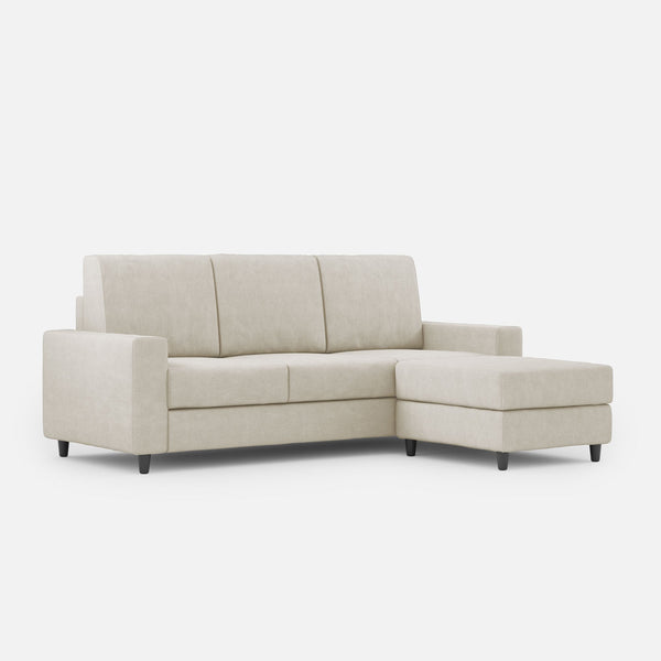 Divano 3 Posti con Pouf 208x155x85 cm Sakar in Tessuto Latte online