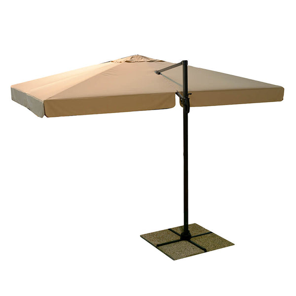 sconto Dezentraler quadratischer Freischwinger-Gartenschirm mit Kurbel zum Öffnen und Schließen 2 x 3 m Adami Michigan Sand