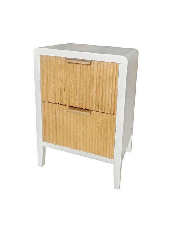Cassettiera 2 Cassetti 40x30x60 cm Charley in Legno Bianco online