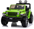 Macchina Elettrica per Bambini 12V 2 Posti con Licenza Jeep Wrangler Rubicon Verde