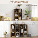 Libreria a Cubi Design Rustico 61,5x29,5x91,5 cm Rivestimento in Melamina Marrone Rustico  