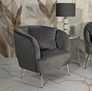 Poltrona Silvery con Cuscino 73x66x78 cm in Legno MDF e Poliestere      