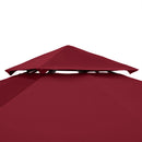 Tetto di Ricambio per Gazebo 3x3 m a 2 Livelli e Anti UV con Presa d'Aria in Poliestere Rosso      