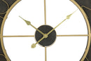 Orologio da Muro Dark Glam Ø70x5 cm in Ferro e MDF Nero e Oro