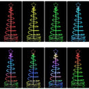 Albero di Natale Luminoso a Spirale Ø57,5x210 cm con 200 LED RGB e Telecomando in Ferro e PVC      