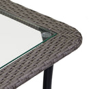 Tavolino da Giardino in Polyrattan Rettangolare 70x40x45cm Providence Grigio