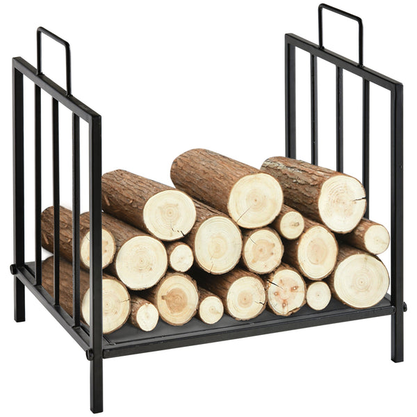 Portalegna per Camino con maniglie in Metallo 44,5x33x46,5 cm da Interno ed Esterno Max 15Kg Nero prezzo