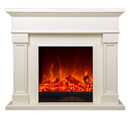 Camino Elettrico da Pavimento 102x120x33 cm Effetto Fiamma 1500W Palmanova Bianco