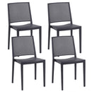 Set 4 Sedie Impilabili 81x46x56 cm in Polipropilene e Fibra di Vetro Porto Antracite