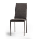 Set 2 sedie Imbottite 45x59x95 cm In Tessuto Effetto Pelle  Vincent Moka Bufalo