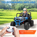 Macchina Elettrica per Bambini a 2 Posti Doppio Motore 24V 3 Velocità Blu   