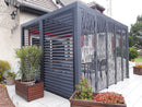 Pergola da Giardino 3,6x3 m in Alluminio con 4 Pannelli Moucharabieh e Doghe Orientabili Grigio Antracite 