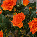 Set 2 Piante Artificiali Camelie con 21 Fiori per Interni con Vaso in PE Arancione  