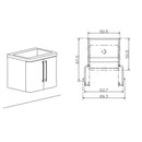 Mobile Lavatoio Sospeso 50,5x50,5x56 cm 2 Ante Montegrappa Novella Dipiù Tortora