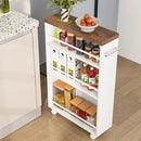Carrello Portaoggetti Salvaspazio 50x16x80 cm per Cucina Bagno con Ruote Bianco