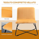 Poltrona Imbottita 55x69x68 cm in Velluto Giallo