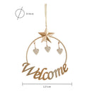 Set 4 Decori con Scritta da Appendere Ø 21 cm in Metallo