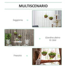 Set 2 Piante Artificiali Clematide Ø30x32 cm con Gancio e Vasi Fiori Bianco e Rosa