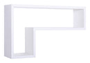 Mensola da Parete a Forma di L 61x37x15,5 cm in Fibra di Legno Lettera Bianco