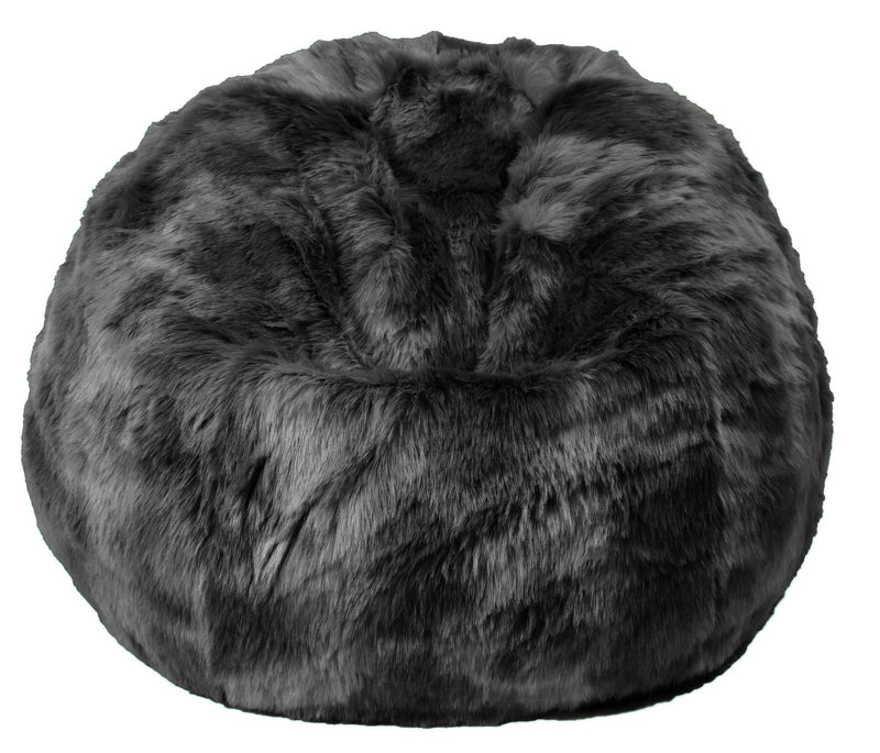 Maxy Pouf 80x80x70 cm in Pelliccia Sintetica Nuvola Grigio