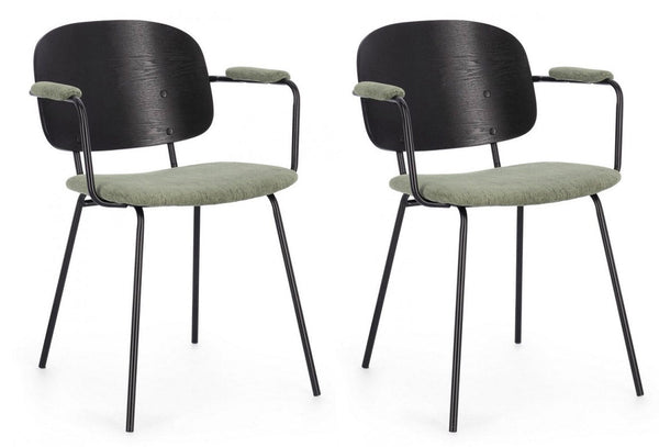 Set 2 Sedie 57x60x80 cm Sienna in Tessuto Verde acquista