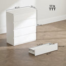 Cassettiera 80x39x95 cm 4 Cassetti Moderna senza Maniglie per Camera e Soggiorno in Legno Ingegnerizzato Bianco      