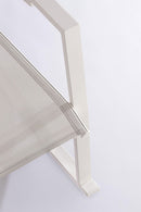 Poltrona a Dondolo da Giardino 60x107x95h cm in Acciaio e Textilene Ercolano Bianco e Grigio 
