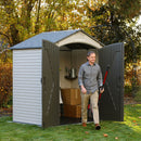 Casetta Box da Giardino Porta Utensili 204x132 cm in Polietilene Grigio