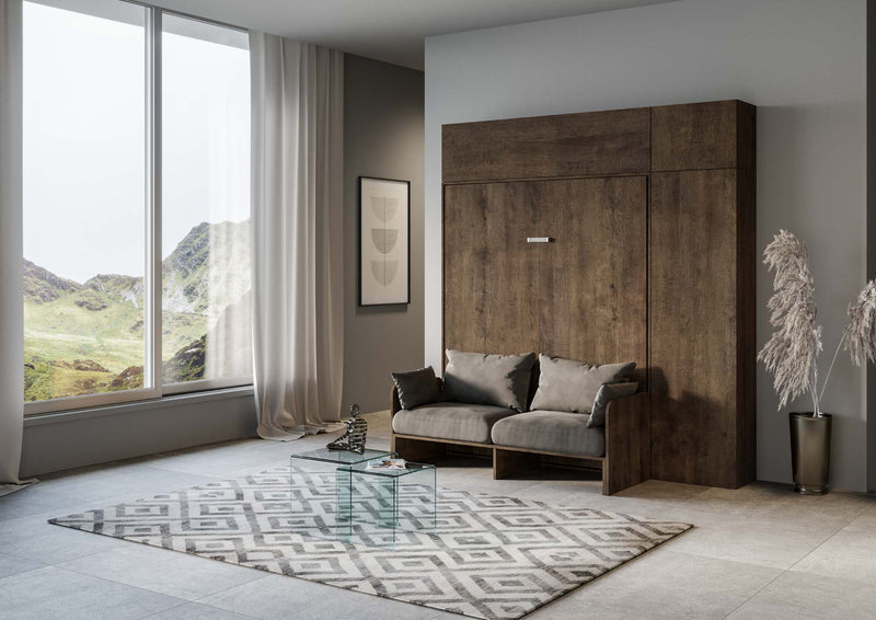 Letto Matrimoniale a Scomparsa Salvaspazio con Sofà Kentaro H250 cm Marrone