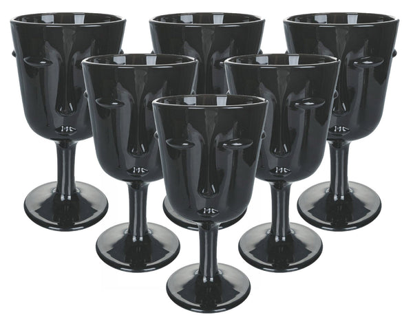 sconto Set mit 6 Vis à Vis Weingläsern in Villa d'Este Home Tivoli Black Glass
