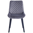 Set 4 Sedie da Pranzo Rivestimento Velluto Grigio Sedia Ufficio Casa Ergonomica