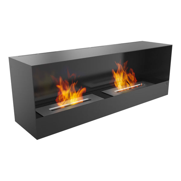 Bioethanol Wandkamin 115x39,8 cm Flig Phoenix Schwarz sconto