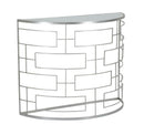 Console Ice 100x40x80 cm in Ferro MDF e Specchio Argento