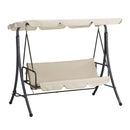 Dondolo Sofa 3 Posti con Schienale Reclinabile per Funzione Letto Beige Bali