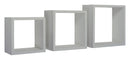 Set 3 Mensole da Parete Cubo in Fibra di Legno Incubo Grigio Sasso