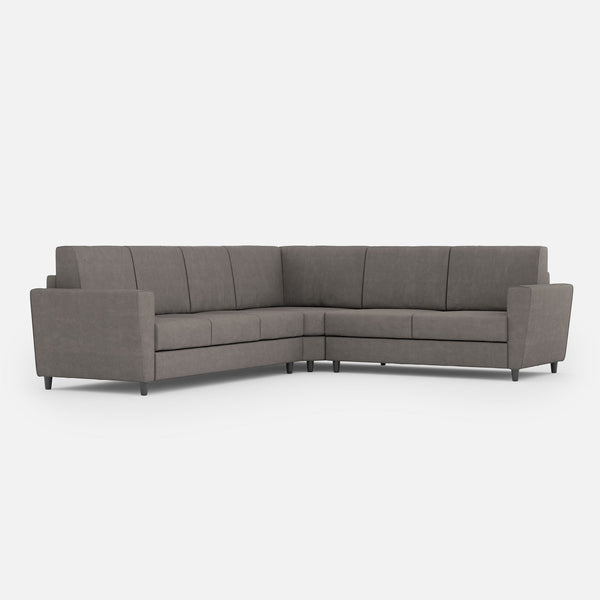 acquista Divano Angolare 6 Posti 288x228x85 cm Yasel in Tessuto Grigio