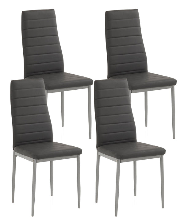 acquista Stuhl 41x39x95 cm aus grauem Kunstleder