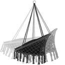 Poltrona Sospesa Giardino Tessuto Sedia Dondolo Pensile Amaca con Cuscino Grigio