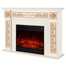 Camino Elettrico da Pavimento 101x140x33 cm Effetto Fiamma 1950W Versailles Maxi & Mirabella Avorio