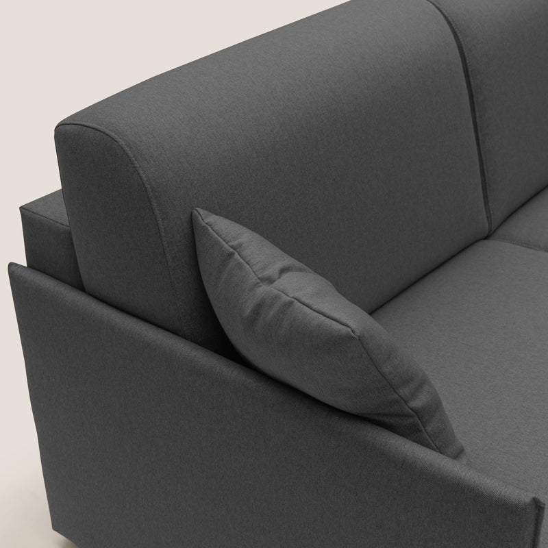 Divano Letto 3 Posti 189x96x96 cm Evans in Tessuto Antracite