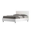 Letto Matrimoniale Francese Demas Testata Dritta  Bianco Frassino Varie Misure