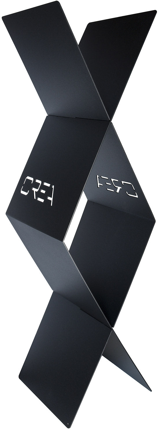 acquista Portalegna per Camino da Interno 310x290x1180 cm in Acciaio Crea Rombo Alto Nero