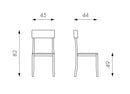 Set 2 Sedie 44x45xH82 cm in Legno Laccato Monaco Grigio Scuro