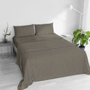 Set Lenzuola Sopra Sotto e 2 Federe Linea Water Washed Nocciola