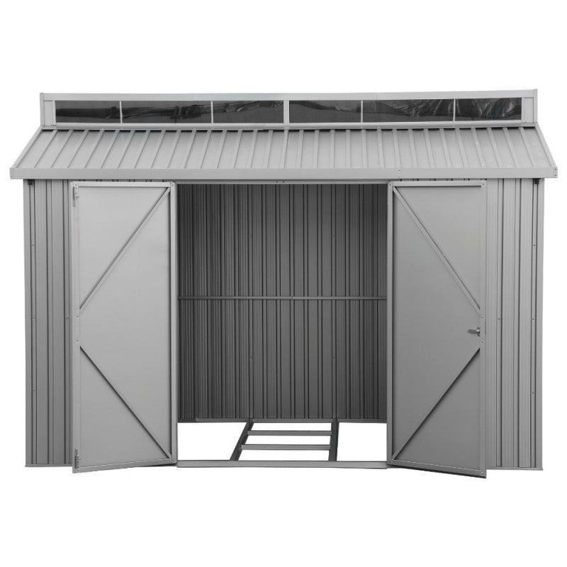 Casetta Box da Giardino 323,3x182,5x230,5 cm in Alluminio Grigio