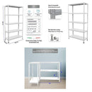 Scaffale in Metallo 5 Ripiani 100x40x187 cm  Ettore Bianco