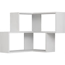 Mensola Scaffale Angolare da Parete 70x20x62 cm a 2 Ripiani Salvaspazio in Legno Bianco      